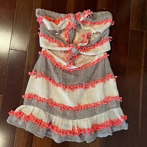 Tulurosa Mini Dress with front ties - XS